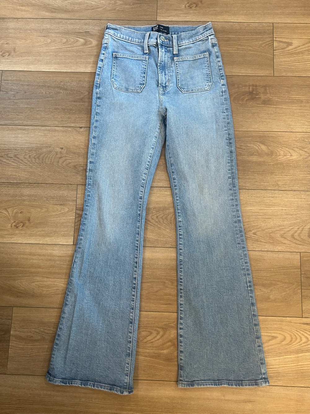 GAP Denim 70s Flare Jeans Size 27/4 Regular Medium Wash Stretch